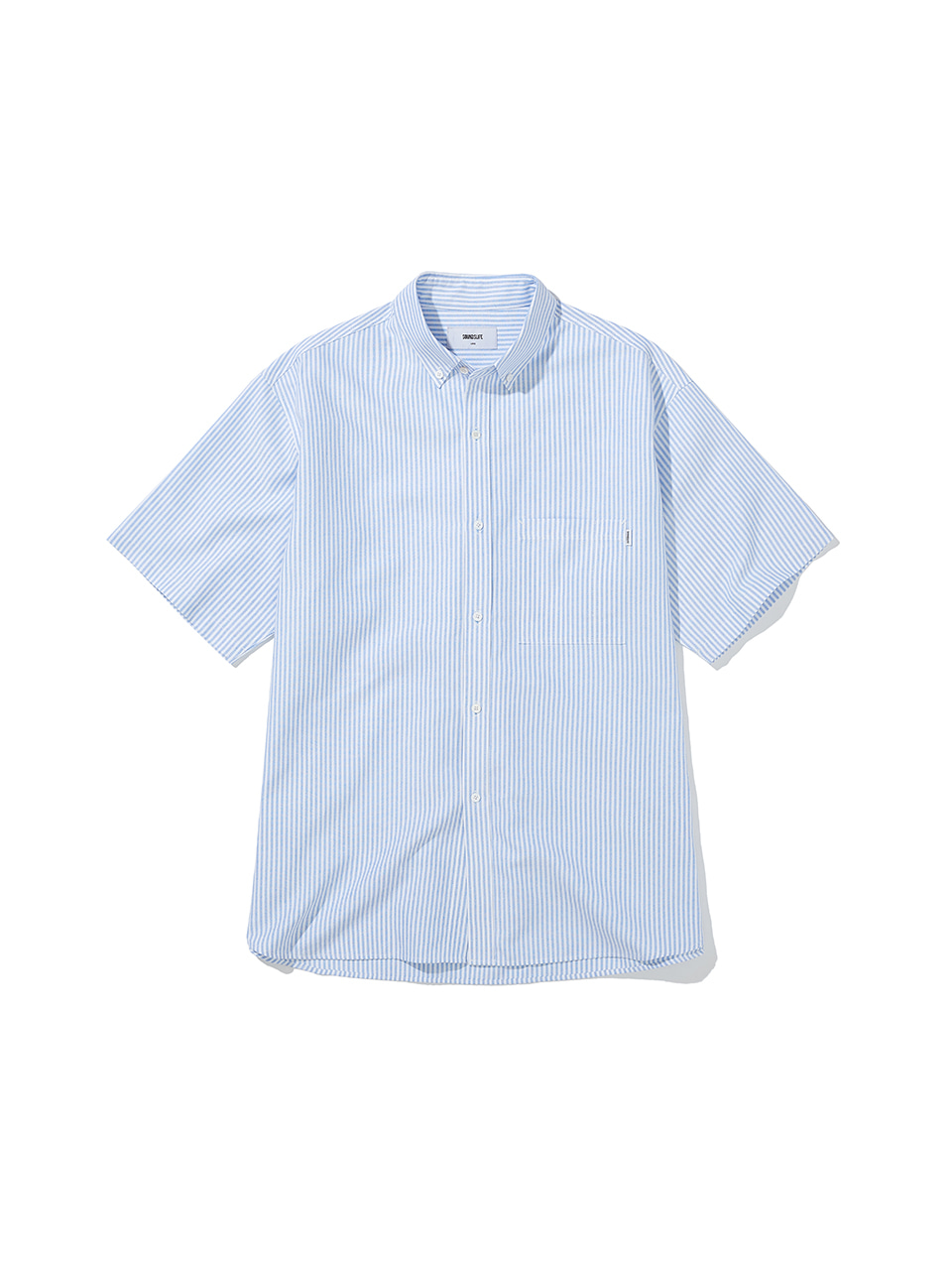 SOUNDSLIFE - Big fit Oxford Stripe Shirt Blue